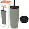 imageRetrospec Arroyo Stainless Steel Tumbler with Lid and Straw  Reusable Insulated Tumbler Cup  Iced Coffee Travel Mug  Double Walled Thermal TumblersMatte Pistachio