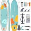 imageRetrospec Weekender Yogi 108 Extra Wide Yoga Paddle Board with Pump and Accessories NonSlip Puncture Resistant Lightweight iSUP Inflatable Paddle BoardLagoon Foam