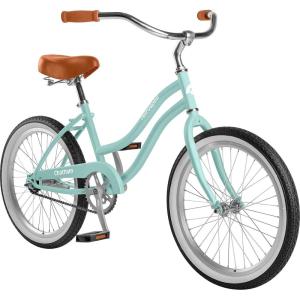 imageRetrospec Chatham 20 ampamp 24 Kids Beach Cruiser Bike 20 or 24inch Wheel Childrens Bicycle for 68 and 811 Year Old Girls and Boys with Coaster Brake Adjustable Seat and HandlebarsSeafoam