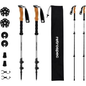 imageRetrospec Solstice Hiking Poles for Men ampamp Women  Adjustable and Collapsible Lightweight Walking ampamp Trekking Sticks  Aluminum wCork or Foam GripSlate
