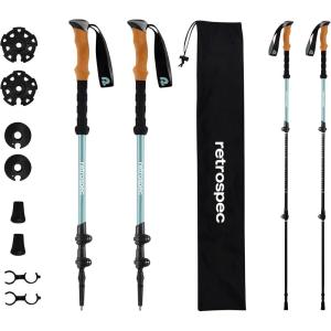 imageRetrospec Solstice Hiking Poles for Men ampamp Women  Adjustable and Collapsible Lightweight Walking ampamp Trekking Sticks  Aluminum wCork or Foam GripWinter Mint