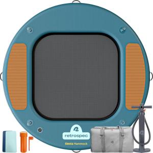 imageRetrospec Siesta Hammock 8 ampamp 10 XL Inflatable Water Platform  Floating Dock with Cooling Mesh Center 660lb ampamp 1150lb Capacity PunctureResistant Pool Float for Adults Lake ampamp OceanCircle 8