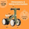 imageRetrospec Cricket 2 Baby Walker Balance Bike with 4 Wheels for Ages 1224 Months  First Birthday Gift Toddler Bicycle Toy for 1 Year Olds  Ride On Toys for Boys ampamp GirlsOlive Drab