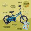 imageRetrospec Koda Kids Bike with Training Wheels  12in Toddler Bicycle for Ages 23  Lightweight Steel Frame Adjustable Seat 155185in Safety Bell ampamp Dual BrakesBlue Bolt