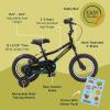 imageRetrospec Koda Kids Bike with Training Wheels  12in Toddler Bicycle for Ages 23  Lightweight Steel Frame Adjustable Seat 155185in Safety Bell ampamp Dual BrakesBlack Neon