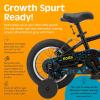 imageRetrospec Koda Kids Bike with Training Wheels  12in Toddler Bicycle for Ages 23  Lightweight Steel Frame Adjustable Seat 155185in Safety Bell ampamp Dual BrakesBlack Neon