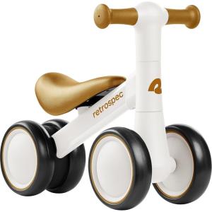 imageRetrospec Cricket 2 Baby Walker Balance Bike with 4 Wheels for Ages 1224 Months  First Birthday Gift Toddler Bicycle Toy for 1 Year Olds  Ride On Toys for Boys ampamp GirlsEggshell