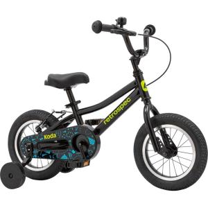 imageRetrospec Koda Kids Bike with Training Wheels  12in Toddler Bicycle for Ages 23  Lightweight Steel Frame Adjustable Seat 155185in Safety Bell ampamp Dual BrakesBlack Neon