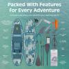 imageRetrospec June Inflatable Fishing Paddle Board 116 with Removable Seat  PunctureResistant Paddle Board for Fishing with Rod Holders NonSlip Deck Pad ampamp Accessories