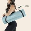 imageRetrospec Solana Yoga Mat 12quot Thick wNylon Strap for Men ampamp Women  Non Slip Exercise Mat for Yoga Pilates Stretching Floor ampamp Fitness WorkoutsBlue Mist