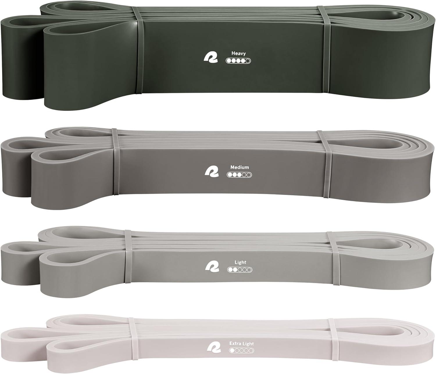 imageRetrospec Lift Resistance Pull Up Assistance Band Set for Working Out Home Fitness Toning Stretching Physical Therapy Muscle Training ampamp Exercise  Lightweight ampamp Portable for Men ampamp WomenCobblestone