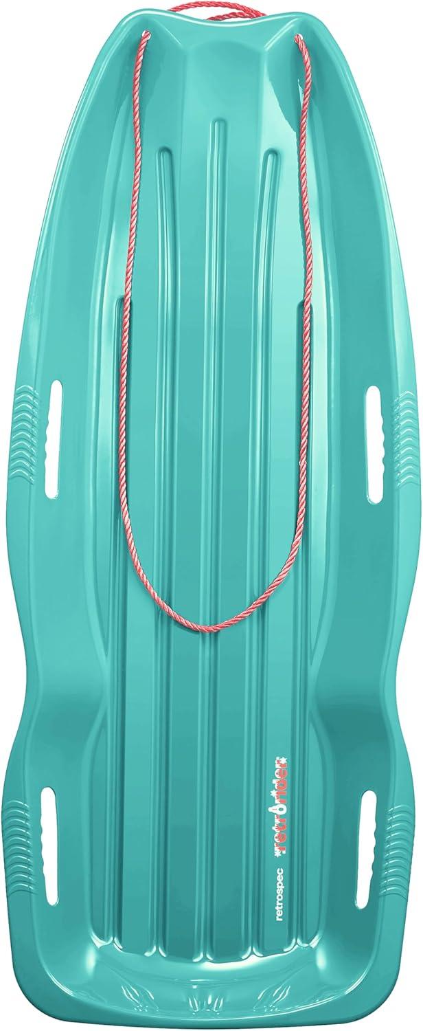imageRetrospec Retrorider Plastic Snow Sled  Toboggan Style with Pull Rope ColdResistant Coating and Hard Bottom for Smooth Downhill Rides  Available in 35quot and 48quot Sizes for Kids and AdultsLegacy Wintertide