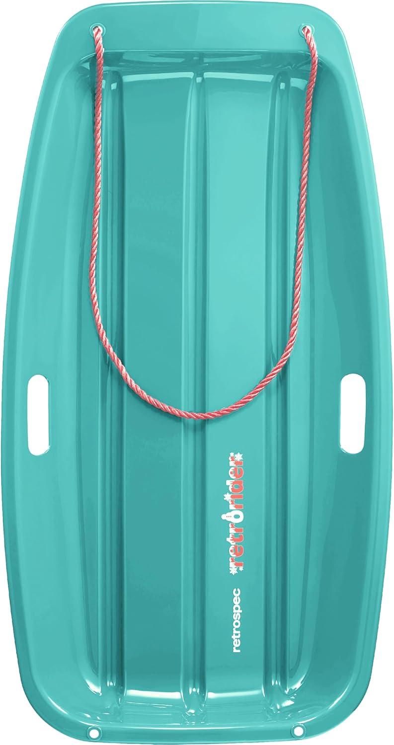 imageRetrospec Retrorider Plastic Snow Sled  Toboggan Style with Pull Rope ColdResistant Coating and Hard Bottom for Smooth Downhill Rides  Available in 35quot and 48quot Sizes for Kids and AdultsLegacy Wintertide
