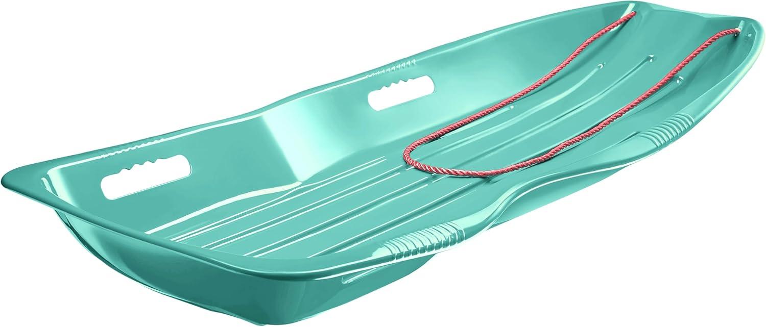 imageRetrospec Retrorider Plastic Snow Sled  Toboggan Style with Pull Rope ColdResistant Coating and Hard Bottom for Smooth Downhill Rides  Available in 35quot and 48quot Sizes for Kids and AdultsLegacy Wintertide