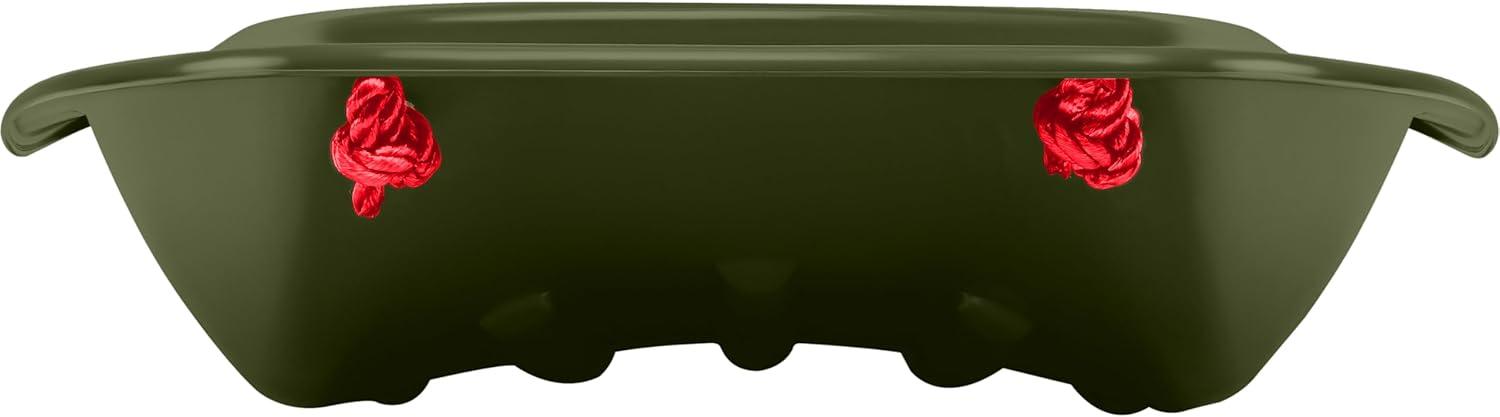 imageRetrospec Retrorider Plastic Snow Sled  Toboggan Style with Pull Rope ColdResistant Coating and Hard Bottom for Smooth Downhill Rides  Available in 35quot and 48quot Sizes for Kids and AdultsMistletoe