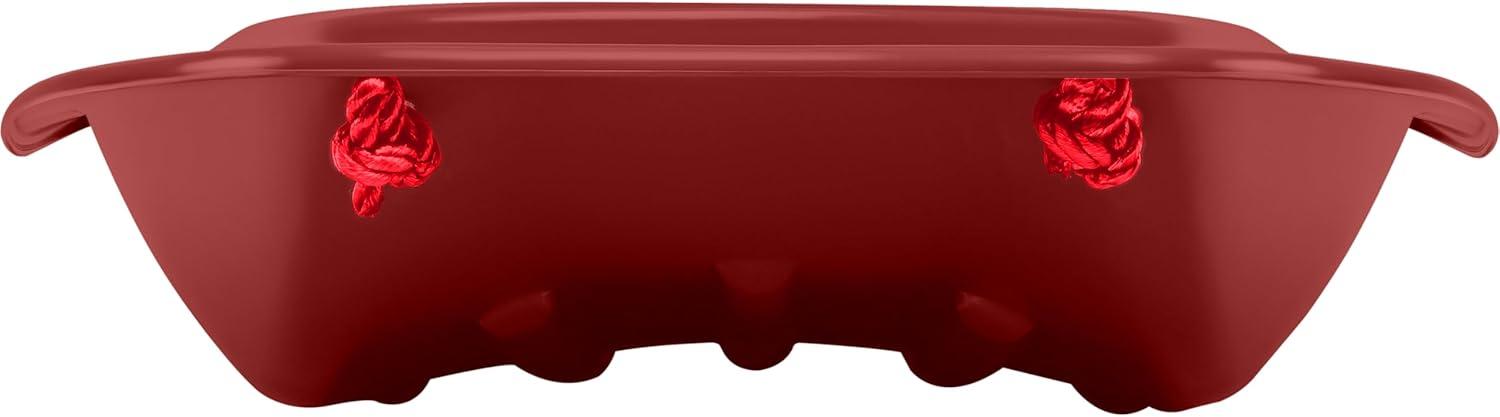 imageRetrospec Retrorider Plastic Snow Sled  Toboggan Style with Pull Rope ColdResistant Coating and Hard Bottom for Smooth Downhill Rides  Available in 35quot and 48quot Sizes for Kids and AdultsBrrgundy