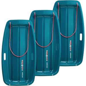 imageRetrospec Retrorider Plastic Snow Sled  Toboggan Style with Pull Rope ColdResistant Coating and Hard Bottom for Smooth Downhill Rides  Available in 35quot and 48quot Sizes for Kids and AdultsLegacy Snowy Spruce