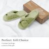 imageChantomoo Slippers for Women Memory Foam House Bedroom Corduroy Bow Crossbands Slide Slipper Shoes Comfy Trendy Gift SlippersAvocado Green