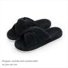 imageChantomoo Slippers for Women Memory Foam House Bedroom Corduroy Bow Crossbands Slide Slipper Shoes Comfy Trendy Gift SlippersBlack