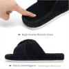 imageChantomoo Slippers for Women Memory Foam House Bedroom Corduroy Bow Crossbands Slide Slipper Shoes Comfy Trendy Gift SlippersBlack