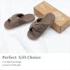 imageChantomoo Slippers for Women Memory Foam House Bedroom Corduroy Bow Crossbands Slide Slipper Shoes Comfy Trendy Gift SlippersBrown