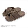 imageChantomoo Slippers for Women Memory Foam House Bedroom Corduroy Bow Crossbands Slide Slipper Shoes Comfy Trendy Gift SlippersBrown