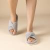 imageChantomoo Slippers for Women Memory Foam House Bedroom Corduroy Bow Crossbands Slide Slipper Shoes Comfy Trendy Gift SlippersGrey