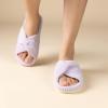 imageChantomoo Slippers for Women Memory Foam House Bedroom Corduroy Bow Crossbands Slide Slipper Shoes Comfy Trendy Gift SlippersLight Purple