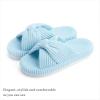 imageChantomoo Slippers for Women Memory Foam House Bedroom Corduroy Bow Crossbands Slide Slipper Shoes Comfy Trendy Gift SlippersLlight Blue