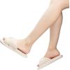 imageChantomoo Slippers for Women Memory Foam House Womens Slipper Slides Home Bedroom Bathroom Spa Open Toe Corduroy Bow Slippers Cozy ComfortableBeige