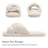 imageChantomoo Slippers for Women Memory Foam House Womens Slipper Slides Home Bedroom Bathroom Spa Open Toe Corduroy Bow Slippers Cozy ComfortableBeige