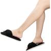 imageChantomoo Slippers for Women Memory Foam House Womens Slipper Slides Home Bedroom Bathroom Spa Open Toe Corduroy Bow Slippers Cozy ComfortableBlack