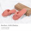 imageChantomoo Slippers for Women Memory Foam House Womens Slipper Slides Home Bedroom Bathroom Spa Open Toe Corduroy Bow Slippers Cozy ComfortableBrick Red