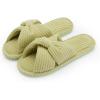 imageChantomoo Slippers for Women Memory Foam House Womens Slipper Slides Home Bedroom Bathroom Spa Open Toe Corduroy Bow Slippers Cozy ComfortableGreen