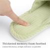 imageChantomoo Slippers for Women Memory Foam House Womens Slipper Slides Home Bedroom Bathroom Spa Open Toe Corduroy Bow Slippers Cozy ComfortableGreen