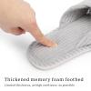 imageChantomoo Slippers for Women Memory Foam House Womens Slipper Slides Home Bedroom Bathroom Spa Open Toe Corduroy Bow Slippers Cozy ComfortableGrey