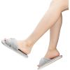 imageChantomoo Slippers for Women Memory Foam House Womens Slipper Slides Home Bedroom Bathroom Spa Open Toe Corduroy Bow Slippers Cozy ComfortableGrey