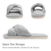 imageChantomoo Slippers for Women Memory Foam House Womens Slipper Slides Home Bedroom Bathroom Spa Open Toe Corduroy Bow Slippers Cozy ComfortableGrey