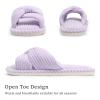 imageChantomoo Slippers for Women Memory Foam House Womens Slipper Slides Home Bedroom Bathroom Spa Open Toe Corduroy Bow Slippers Cozy ComfortableLight Purple