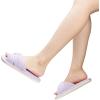 imageChantomoo Slippers for Women Memory Foam House Womens Slipper Slides Home Bedroom Bathroom Spa Open Toe Corduroy Bow Slippers Cozy ComfortableLight Purple