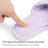 imageChantomoo Slippers for Women Memory Foam House Womens Slipper Slides Home Bedroom Bathroom Spa Open Toe Corduroy Bow Slippers Cozy ComfortableLight Purple