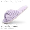 imageChantomoo Slippers for Women Memory Foam House Womens Slipper Slides Home Bedroom Bathroom Spa Open Toe Corduroy Bow Slippers Cozy ComfortableLight Purple