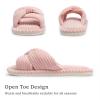imageChantomoo Slippers for Women Memory Foam House Womens Slipper Slides Home Bedroom Bathroom Spa Open Toe Corduroy Bow Slippers Cozy ComfortablePink