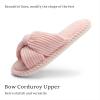 imageChantomoo Slippers for Women Memory Foam House Womens Slipper Slides Home Bedroom Bathroom Spa Open Toe Corduroy Bow Slippers Cozy ComfortablePink