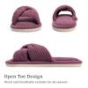 imageChantomoo Slippers for Women Memory Foam House Womens Slipper Slides Home Bedroom Bathroom Spa Open Toe Corduroy Bow Slippers Cozy ComfortablePurple