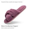 imageChantomoo Slippers for Women Memory Foam House Womens Slipper Slides Home Bedroom Bathroom Spa Open Toe Corduroy Bow Slippers Cozy ComfortablePurple
