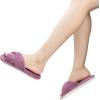 imageChantomoo Slippers for Women Memory Foam House Womens Slipper Slides Home Bedroom Bathroom Spa Open Toe Corduroy Bow Slippers Cozy ComfortablePurple