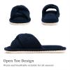 imageChantomoo Slippers for Women Memory Foam House Womens Slipper Slides Home Bedroom Bathroom Spa Open Toe Corduroy Bow Slippers Cozy ComfortableRoyal Blue