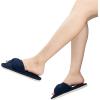 imageChantomoo Slippers for Women Memory Foam House Womens Slipper Slides Home Bedroom Bathroom Spa Open Toe Corduroy Bow Slippers Cozy ComfortableRoyal Blue