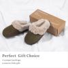 imageChantomoo Slippers for Women and Men Memory Foam Slippers House Shoes Faux Suede Upper Rubber Sole Faux Fur Lining Warm Comfy Indoor Fuzzy SlippersArmy Green